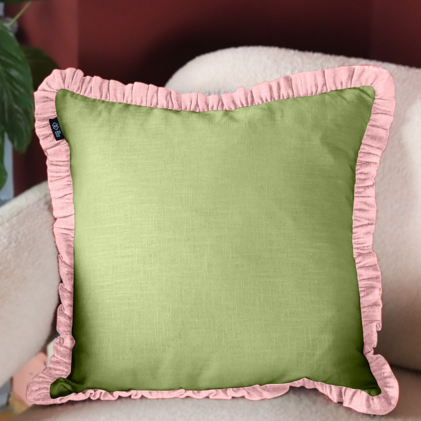 Linen Frill Cushion | Fern & Blossom