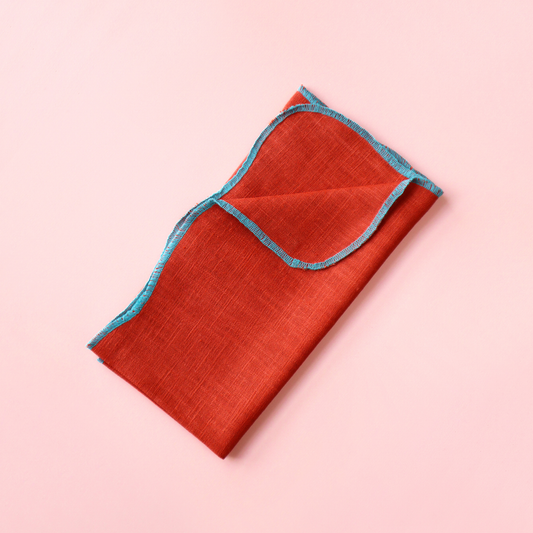 Linen Scalloped Napkins - Copper | Set of 4