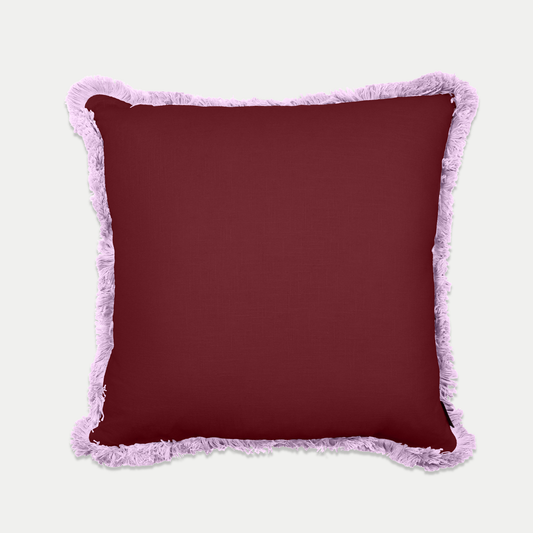 Linen Fringe Cushion | Fuchsia Hedgerow