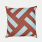 Linen Patchwork Cushion | Periwinkle & Rust