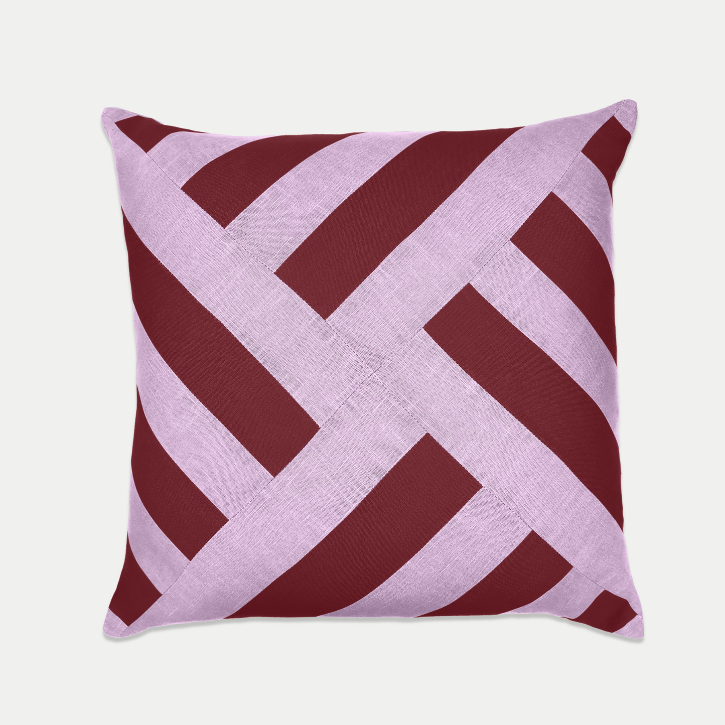 Linen Patchwork Cushion | Fuchsia Hedgerow